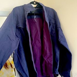 Mens 100% Cotton Blue/Grey Button Down NWT